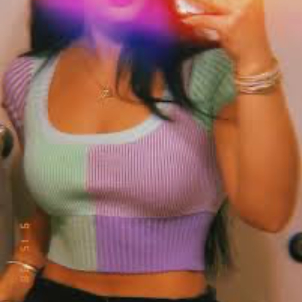 PacSun L.A Hearts Colorblock Ribbed Crop Top